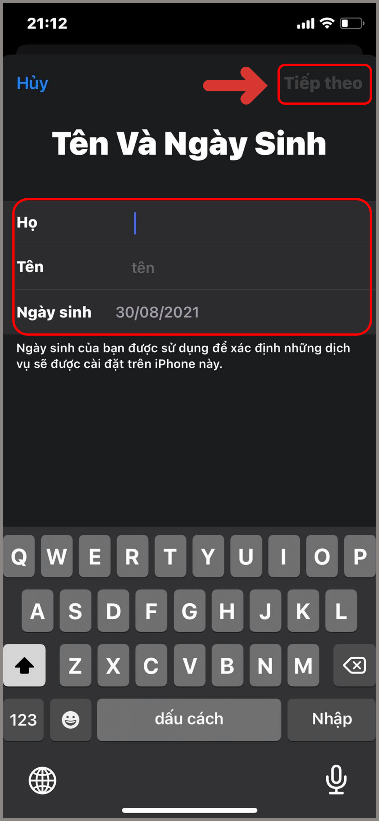 Cách tạo iCloud/Apple ID trên iPhone, iPad bước 3